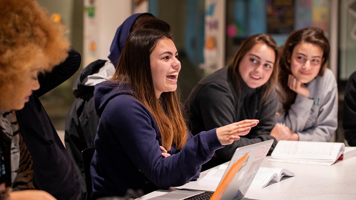 Students having a discussion