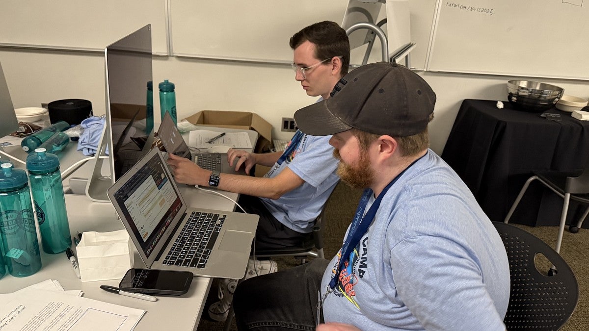 Students working in front of computers